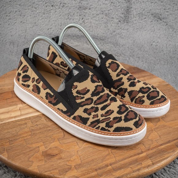 Talbots Shoes - Talbots Womens Brittany Leopard Print Knit Stretch Sneakers Size 9 M slip on